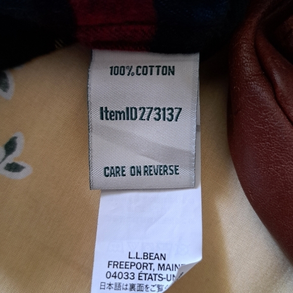 L.L. BEAN relaxed fit soft flannel shirt plaid red green blue long sleeves SM - Picture 7 of 7